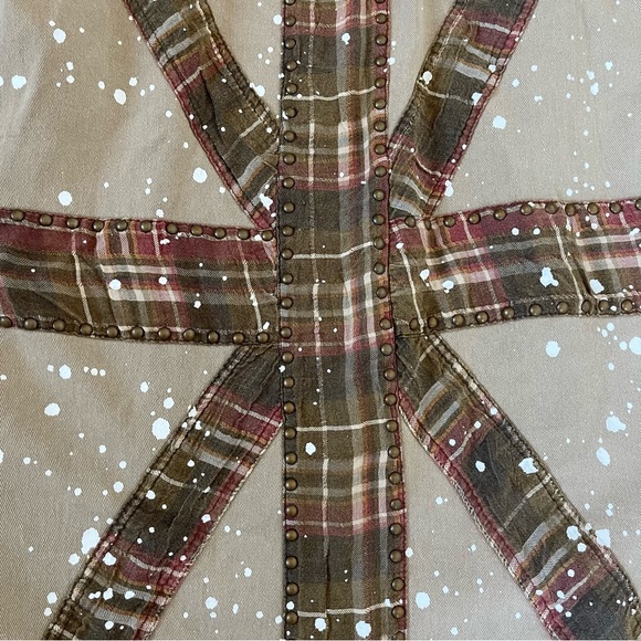 The Porter Collective duster jacket, paint splattered, Union Jack on back, sz S - Picture 5 of 8